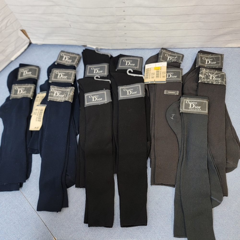 14 pr of vtg Christian Dior dress socks NOS parisien nylon style 4509 USA deadst